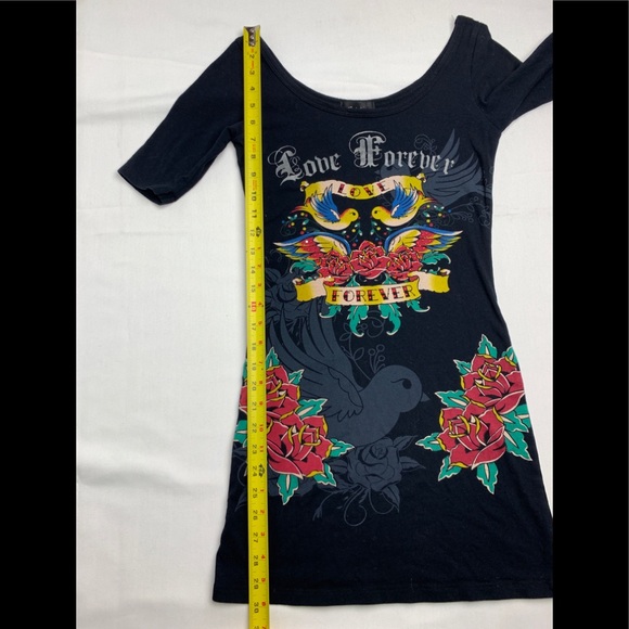 Seductions Women's Paint Print T Shirt Size XS Black Short Sleeve Crew - Picture 9 of 10